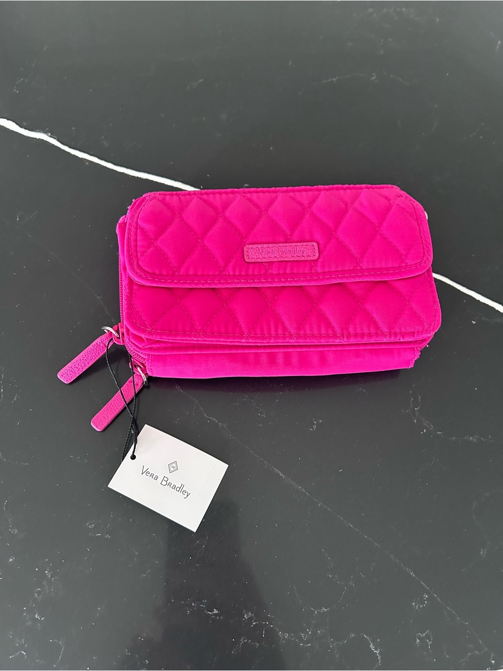 NWT Vera Bradley All in One Crossbody Purse Wallet for iPhone 6 Pink Quilted